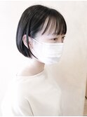 【morio成増/一戸】黒髪ミニボブシースルーバング