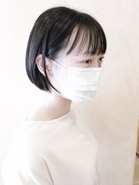 モリオ フロム ロンドン 成増店 【morio成増/一戸】黒髪ミニボブシースルーバング