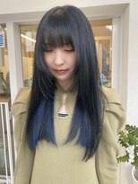 カサネ(casane)&nbsp;顔まわりカットインナーカラー／ブルー