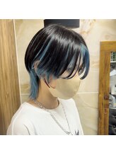 ラル(Lull) 【ウルフヘア×アンブレラカラーブルー】インナーカラー