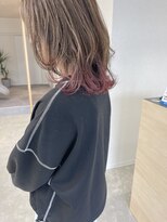 モンテヘアー(monte hair) 裾カラー×ピンク