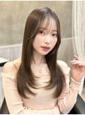 韓国風/レイヤー/小顔/前髪カット/髪質改善/グレージュ/透明感