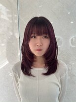 アンダーバーホワイトモデ 河内長野(_WHITE mode) ハイライトカラーミルクティーベージュレイヤーカット