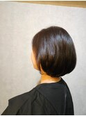 大人の艶髪ボブ 髪質改善Tr＋白髪染めブラウンカラー#1