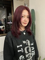 ソソ(soso)&nbsp;【soso 伊勢田】レイヤーカット×ワインレッド【横浜/ブリーチ】