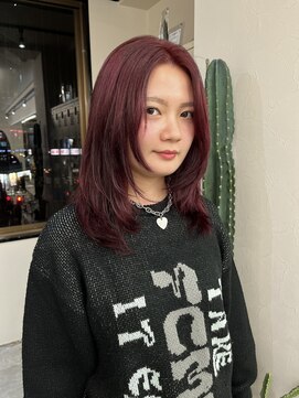 ソソ(soso) 【soso 伊勢田】レイヤーカット×ワインレッド【横浜/ブリーチ】