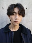 センターパートセンター分けフェザーパーマニュアンスパーマ