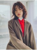 ミニウルフレイヤーカット顔周り前髪韓国ミディアムロング/柏