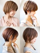 アース 明石店(EARTH) 大人かわいいミディアムボブハイライトカラー脱白髪染め