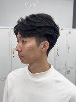 ネイロ 北千住(NeiRo) メンズハイライトフェザーパーマラウンドマッシュセンターパート