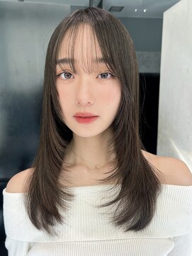 アイティーバイアルバム 下北沢店(IT by ALBUM) ロング暗めカラー韓国ヘア顔周りレイヤー_F40017