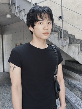 メゾンアクア 表参道(Maison ACQUA) =メンズボブ/フェザーパーマ／MEN’S HAIR/ブルーブラック