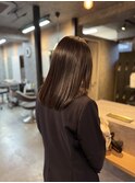 暗髪/ダークグレージュ/髪質改善/ストレートヘア