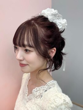 ブリーチなし暖色系◎艶感ピンクラベンダーで大人可愛い