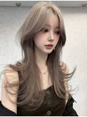 韓国風レイヤーカット/ロングレイヤー/ハッシュカット/10代20代