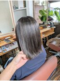 オリーブグレージュ細ハイライト