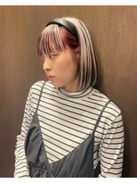 棗&nbsp;田辺／ベージュとピンクのデザインボブ