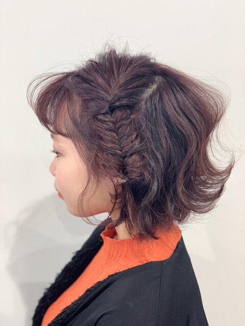 ショートヘアのお出かけアレンジ