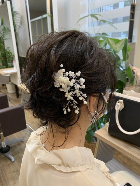 結婚式ボブヘアアレンジ