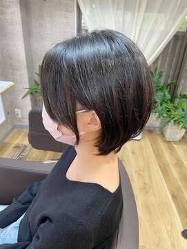 エルド(eld) 暗髪×丸っこいショートボブ　大人世代　大人かわいい