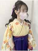 ハーフアップ♪袴着付け/着物ヘア/ショコラベージュ/ボブルフ112