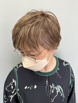 ジエクト 本店(The Ect)&nbsp;白髪ぼかしハイライト×透明感ベージュ×ショート×明るい白髪染