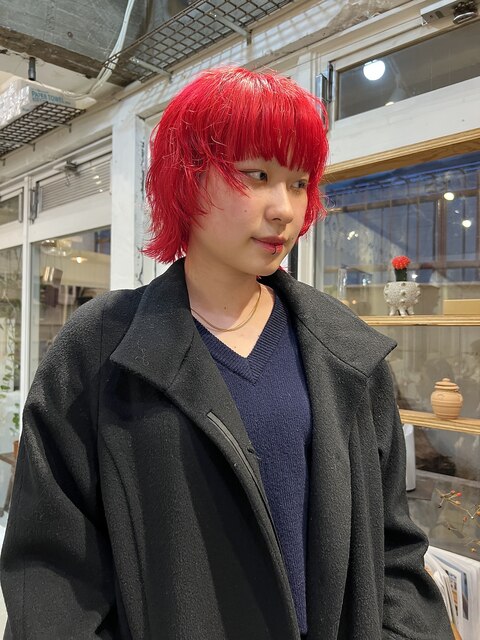 赤髪/ハイトーンカラー/レッドカラー