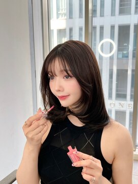 ヌイ 横浜(nui) ミディ_前髪マチルダボブピンクベージュ