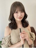 モテ髪 オリーブベージュ くびれセミロング