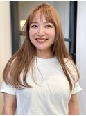 ブリーチ ミルクティーベージュ 顔周りカット ハイトーン 20代