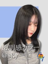 スカイ(SKY)&nbsp;髪質改善縮毛矯正韓国風レイヤーカットダブルカラーベージュ