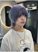 ウルフカットx寒色ラベンダー