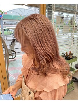 オリビアヘアー(OLIVIA HAIR) ムラを整えてやわらかピンクベージュに