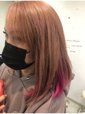 ピンクベージュ＋インナーカラー