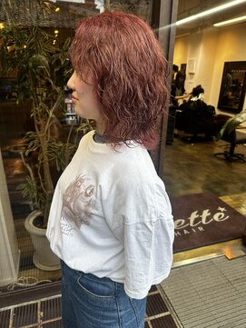コレット ヘアー 大通(Colette hair) ビビットオレンジ×ナチュラルウェーブ