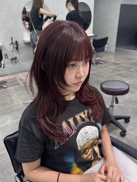 ジーニー 千葉(GENiE) ウルフレイヤー/ミディアムヘア/暗めカラー/グランマッシュ