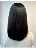髪質改善/縮毛矯正/ロングレイヤー/黒髪/オリーブグレーp北浦和