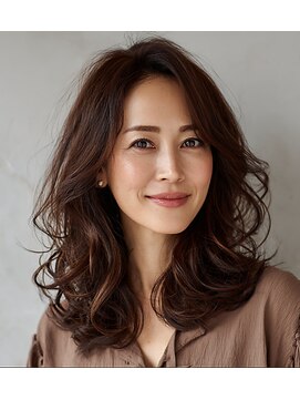 フラッグ(flag) チョコレートブラウン×艶レイヤー｜髪質改善トステアカラー