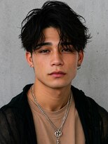 マナ 阪神尼崎(MANAZ)&nbsp;11. メンズ/ニュアンスパーマ/センターパート/黒髪
