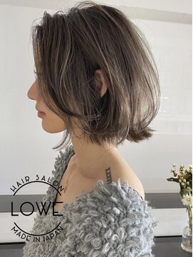 ルーヴェ(LOWE) 【LOWEなつみ】トレンド大人シルキーベージュ外ハネボブ