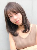 20代 30代 ◎ 厚めバング アッシュブラウン ローライト 小顔