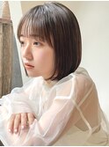 美シルエットボブ#前髪#マチルダボブ#ピンクベージュ