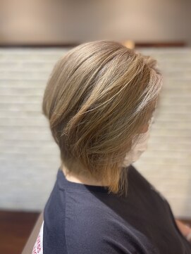 アキラ 名谷店(akira) ダブルカラーでミルクティーベージュ