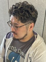 ニアウ 太田店(Niau) メンズパーマオールバックメンズカラーメッシュニュアンスパーマ