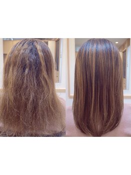 【桂駅3分】完全個室♪クセやうねりのお悩み解決！髪質改善特化型サロンの最新技術で、なめらかな艶感に―