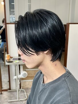 ファルベ(Farbe) ニュアンスパーマ/センターパート/ベリーショート/アッシュ