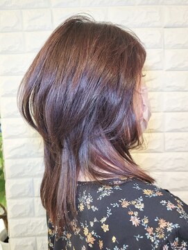 松本平太郎美容室 国立店 ロングボブウルフ×イノア×イヤリングカラー/30代40代50代60代