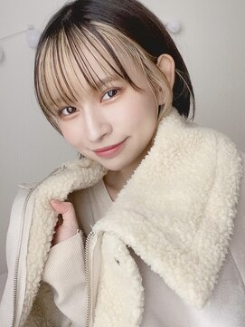 ミーム 原宿 表参道(meme) ”インナーカラーホワイトベージュ