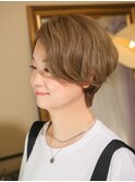 アプリコットオレンジ白髪ぼかしグレイヘア30代40代50代60代