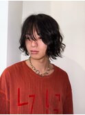 メンズボブカットのパーマ風セット